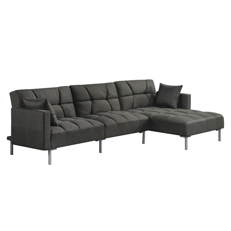 Duzzy – Sectional Sofa – Dark Gray Fabric