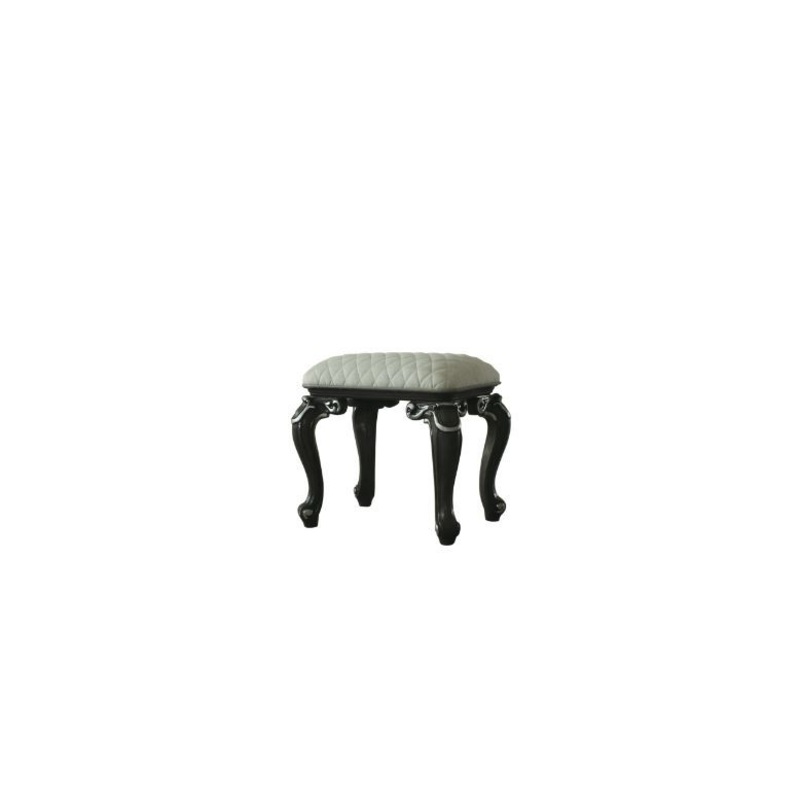 House Delphine – Stool – Ivory Fabric & Charcoal