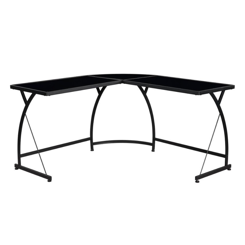 Janison – Writing Desk – Black Glass & Black