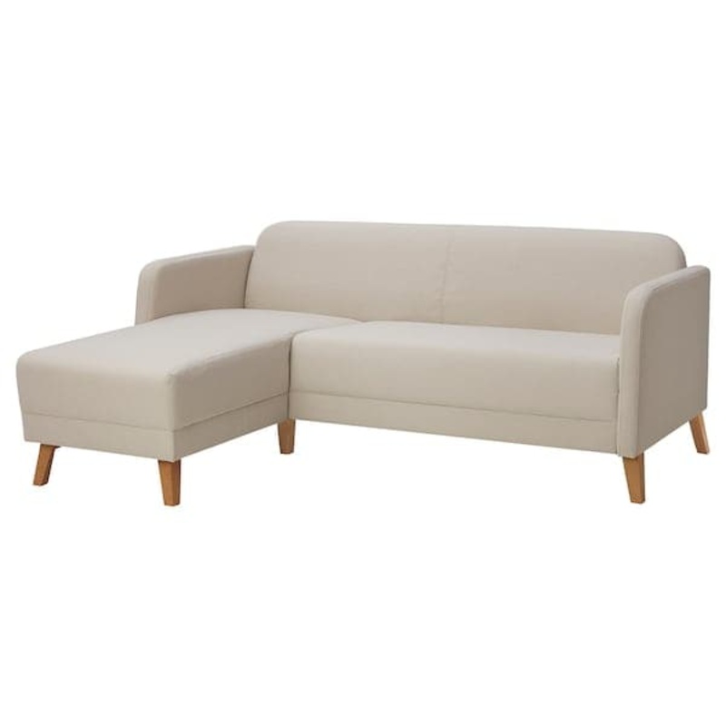 LINANS 3-seat sofa, with chaise longue/Vissle beige