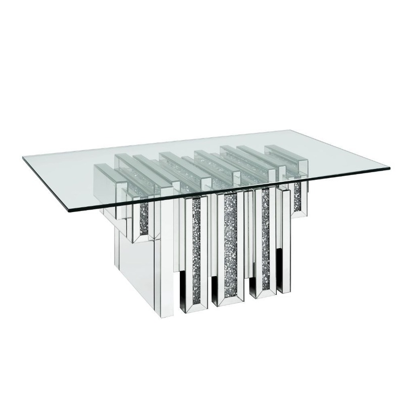 Noralie – 47 X 28 Coffee Table – Mirrored & Faux Diamonds