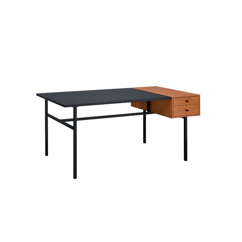 Oaken – Executive Writing Desk – Honey Oak & Black