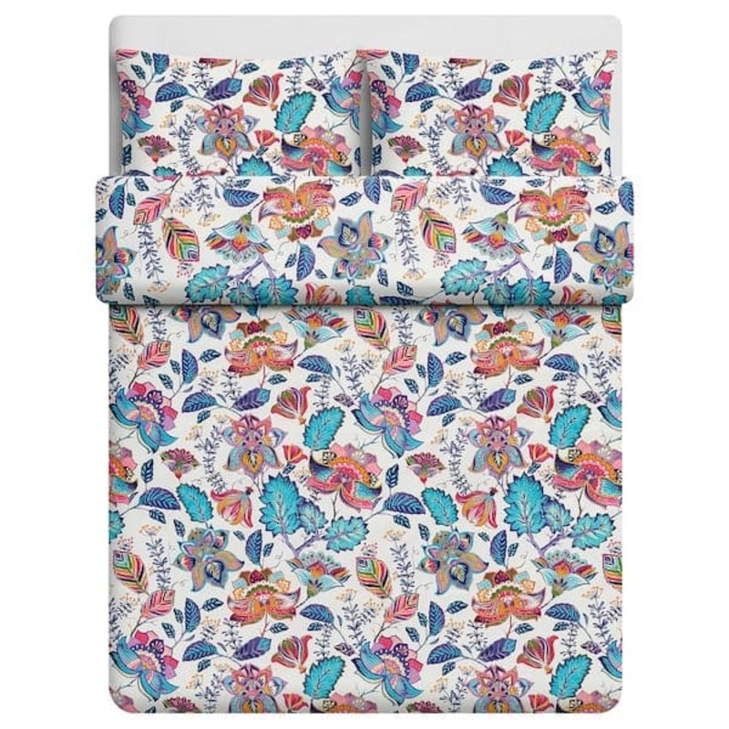 VITKNAVEL duvet cover and 2 pillowcases
