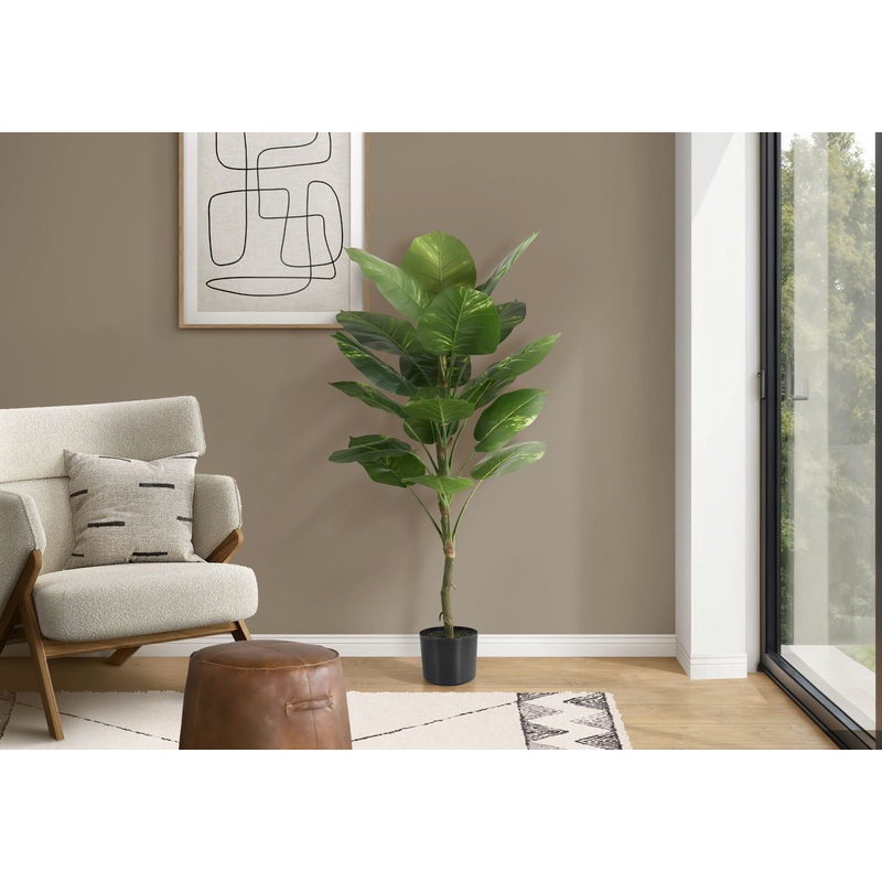 54 Tall, Artificial Plant, Dieffenbachia Tree, Indoor, Faux, Fake, Floor, Greenery, Potted, Real Touch, Decorative – Green / Black