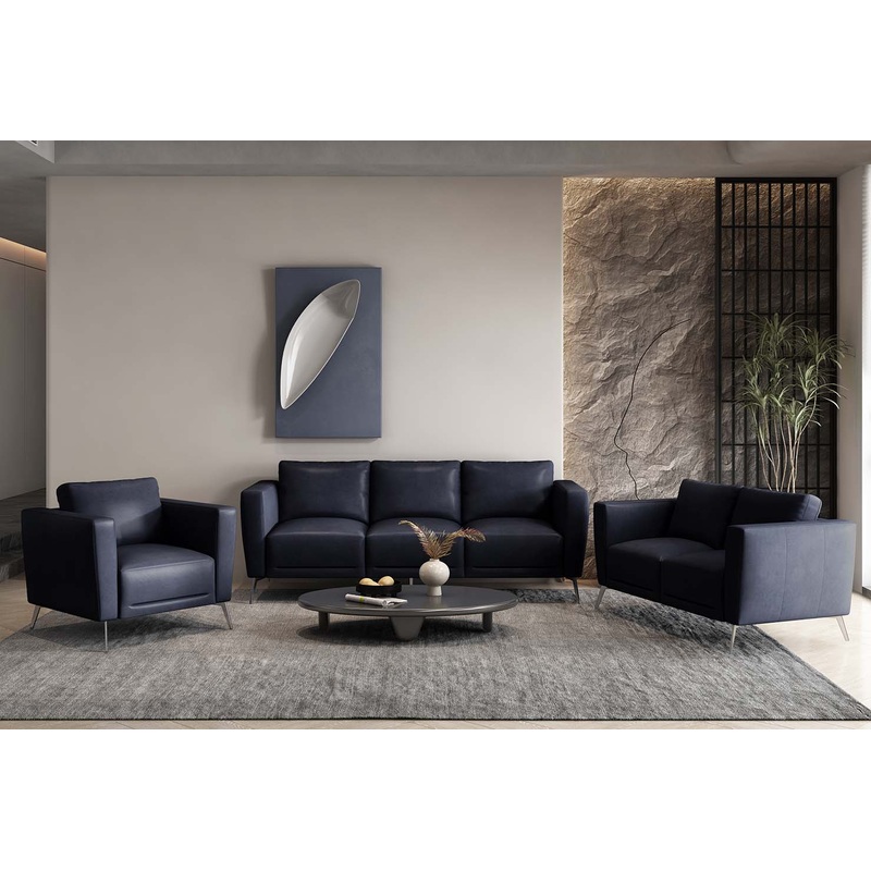 Astonic – Loveseat – Blue Leather