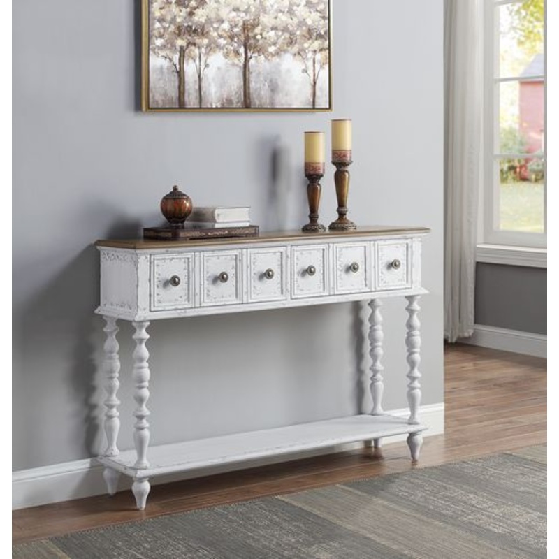 Bence – Console Table – Dark Charcoal & Antique White