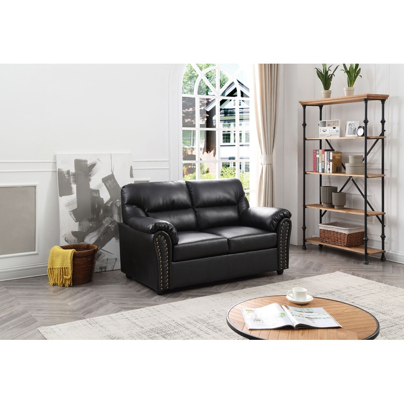 Chic Padded Love Seat For Modern Living – Black