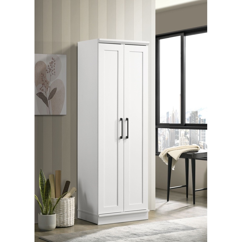 Evelyn – Sleek Storage Cabinet With Framed Panel Design – White