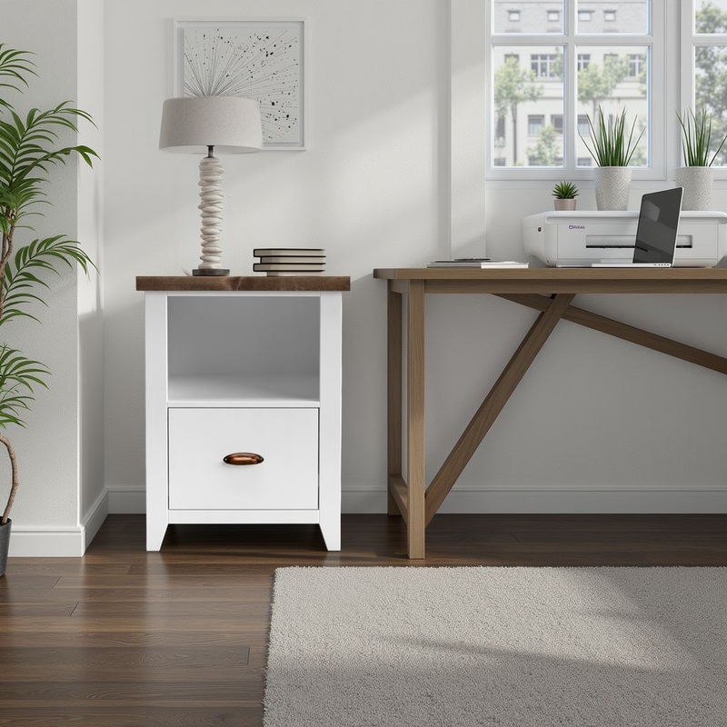 Hampton – 1 Drawer File – Jasmine Whitewash / Barnwood