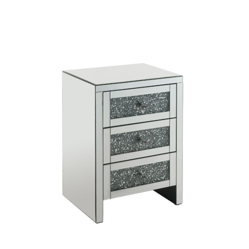 Noralie – 26 Accent Table With Faux Diamonds – Mirrored