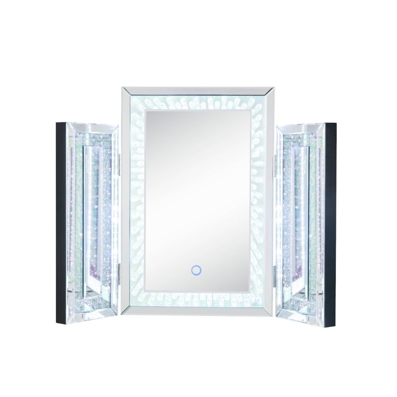 Nysa – Accent Mirror With LED – Mirrored & Faux Crystals