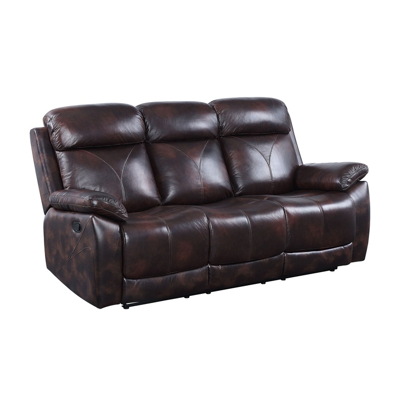 Perfiel – Motion Sofa – Two Tone Dark Brown Top Grain Leather