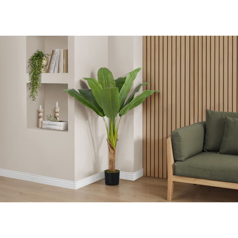 43 Tall, Artificial Plant, Banana Tree, Indoor, Faux, Fake, Floor, Greenery, Potted, Real Touch, Decorative – Green / Black