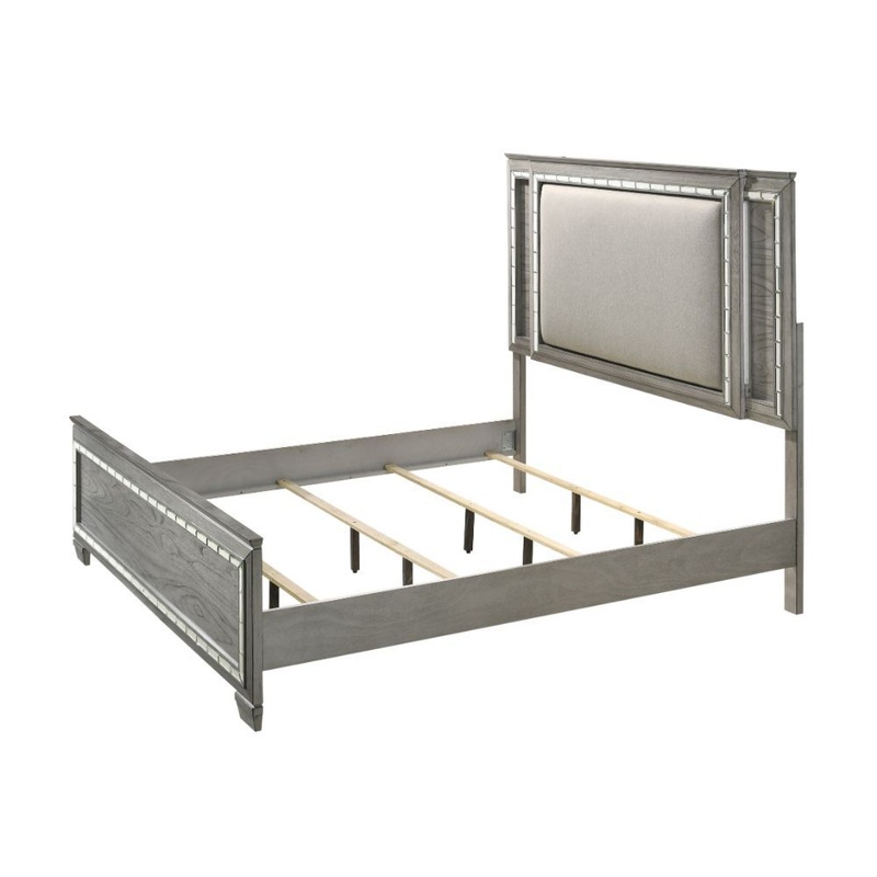 Antares – Bed (LED HB)|Light Gray|Queen