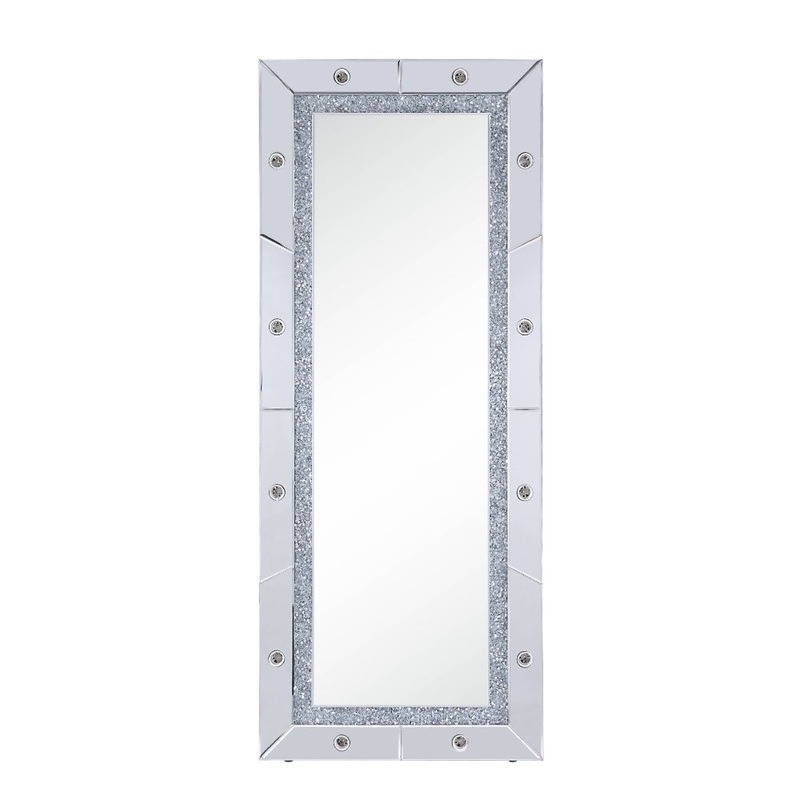 Noralie – 63 X 26 Floor Mirror – Mirrored & Faux Diamonds