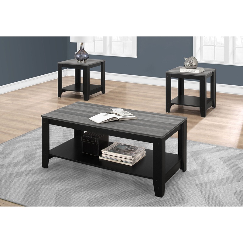 Table Set, Coffee, End, Side, Accent For Living Room Transitional (Set of 3) – Black