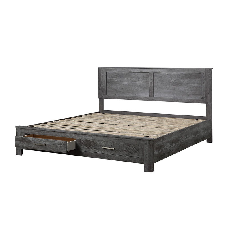 Vidalia – Bed w/Storage|Rustic Gray Oak|Queen|King
