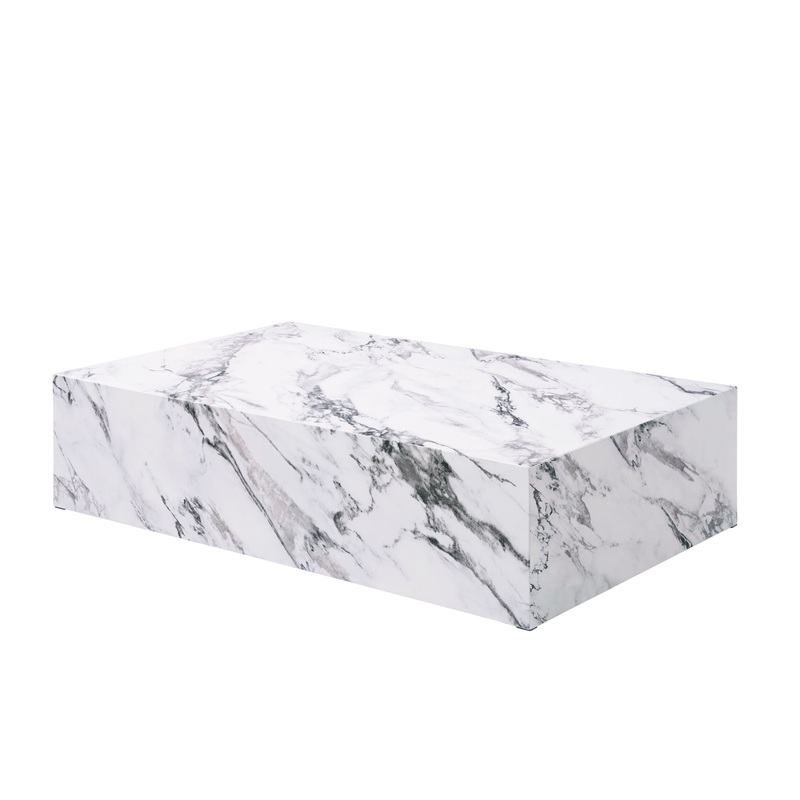 Fritzy – Engineered Stone Coffee Table – White Marble