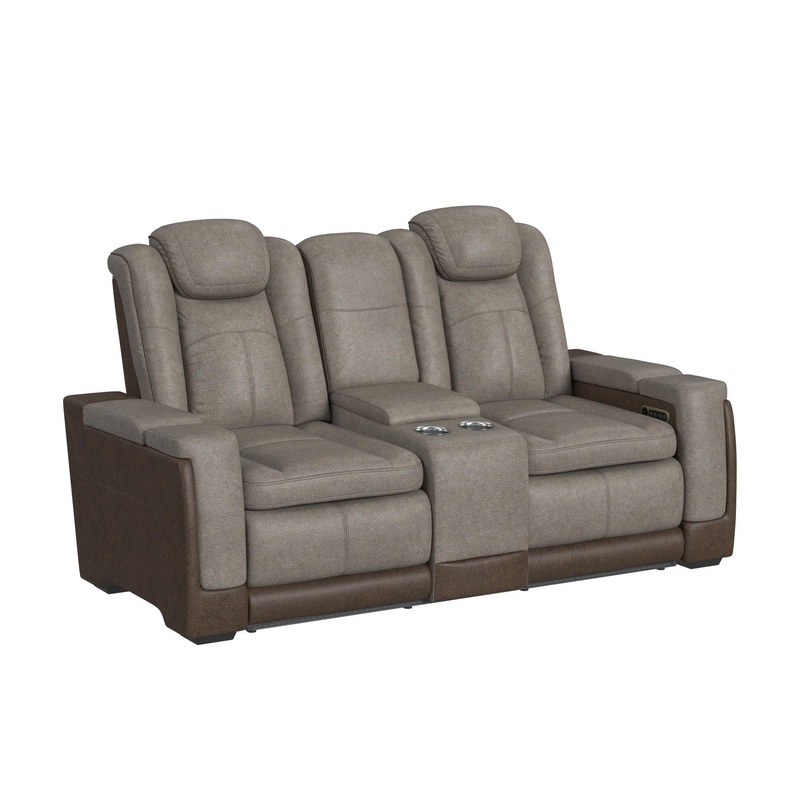 Lantana – Power Motion Loveseat With Power Headrest, LED, And Console