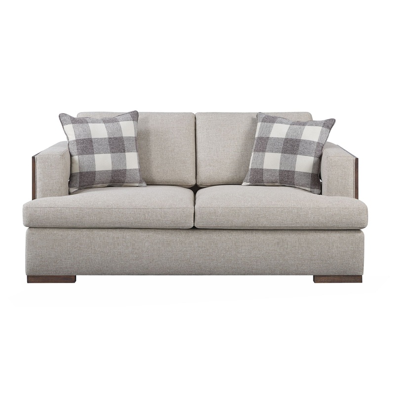 Niamey – Loveseat With 2 Toss Pillows – Walnut