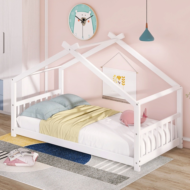 Playhouse Design Bed|White|Dark Brown|Twin|Full