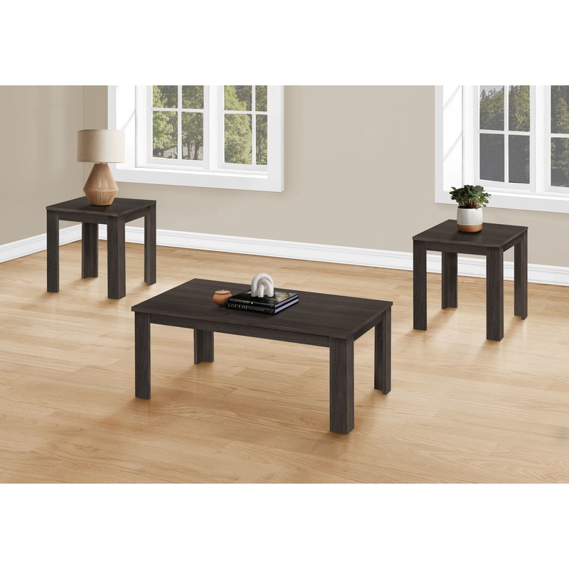 Table Set, Coffee, End, Side, Accent For Living Room, Transitional (Set of 3) – Oak