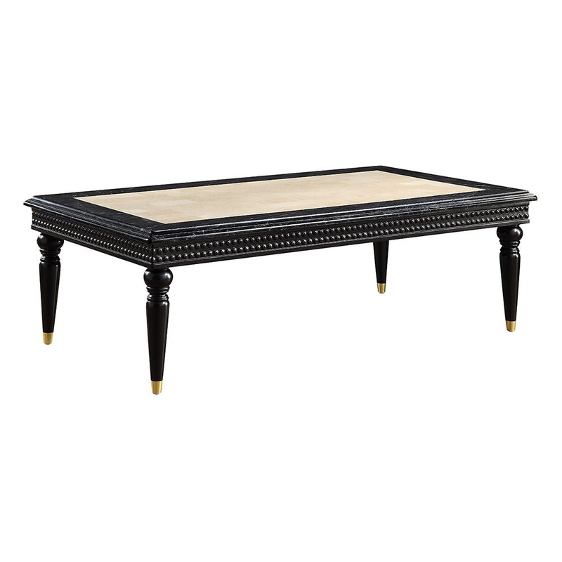 Tayden – Coffee Table With Marble Top – Marble Top & Black