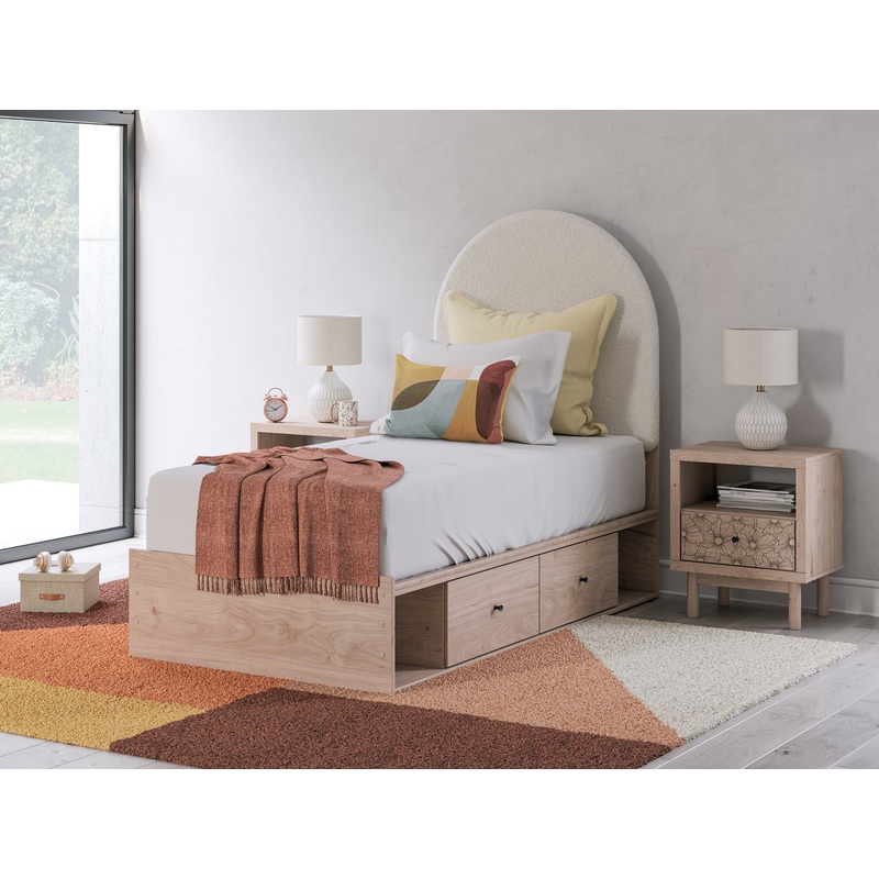 Arloster Twin Upholstered Panel Bed with Storage