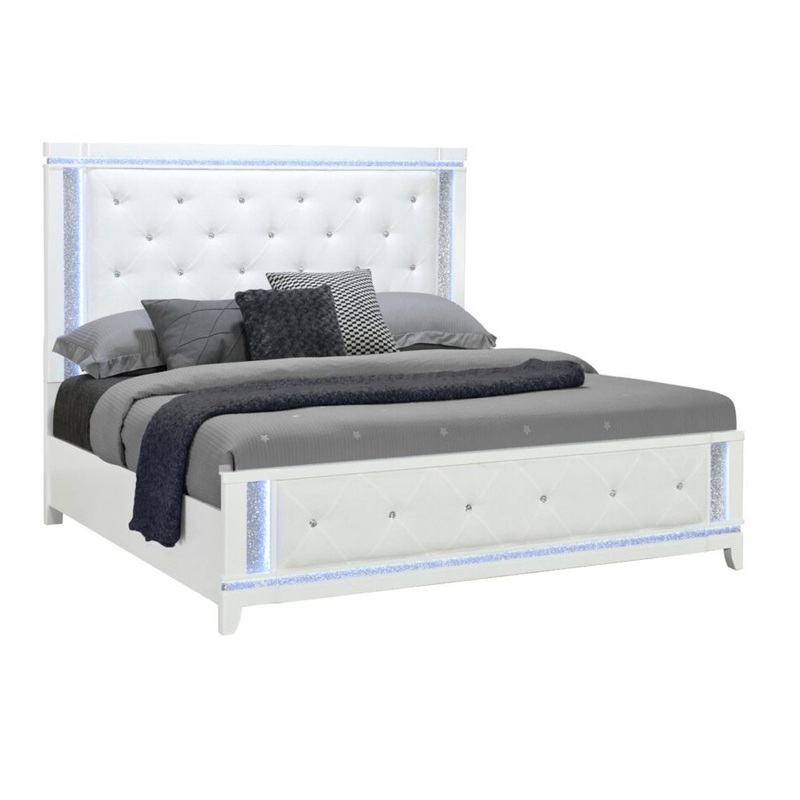 Adalid – 5 Pieces Bedroom Set With LED Lights And Glittered Detailing