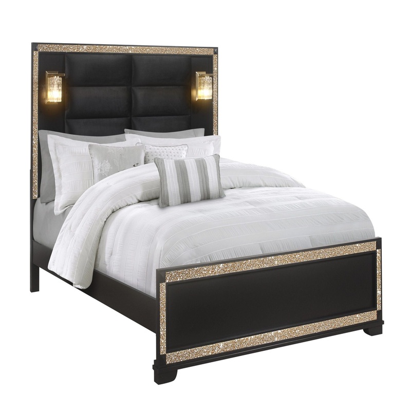 Lively – Bedroom Set With Glitter Detail And Padded Headboard