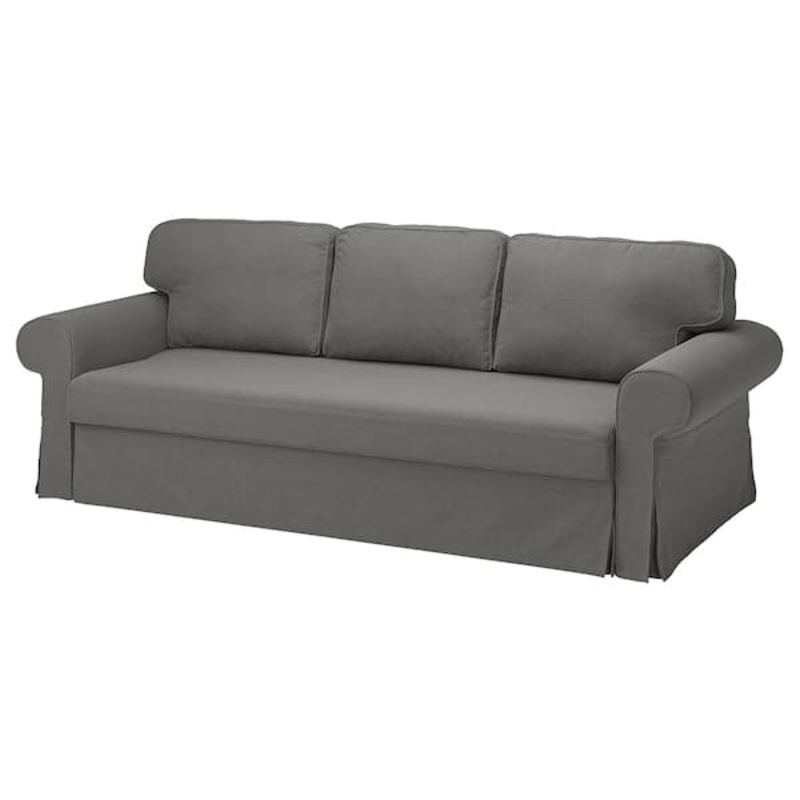 VRETSTORP cover for 3-seat sofa-bed, Hakebo dark grey