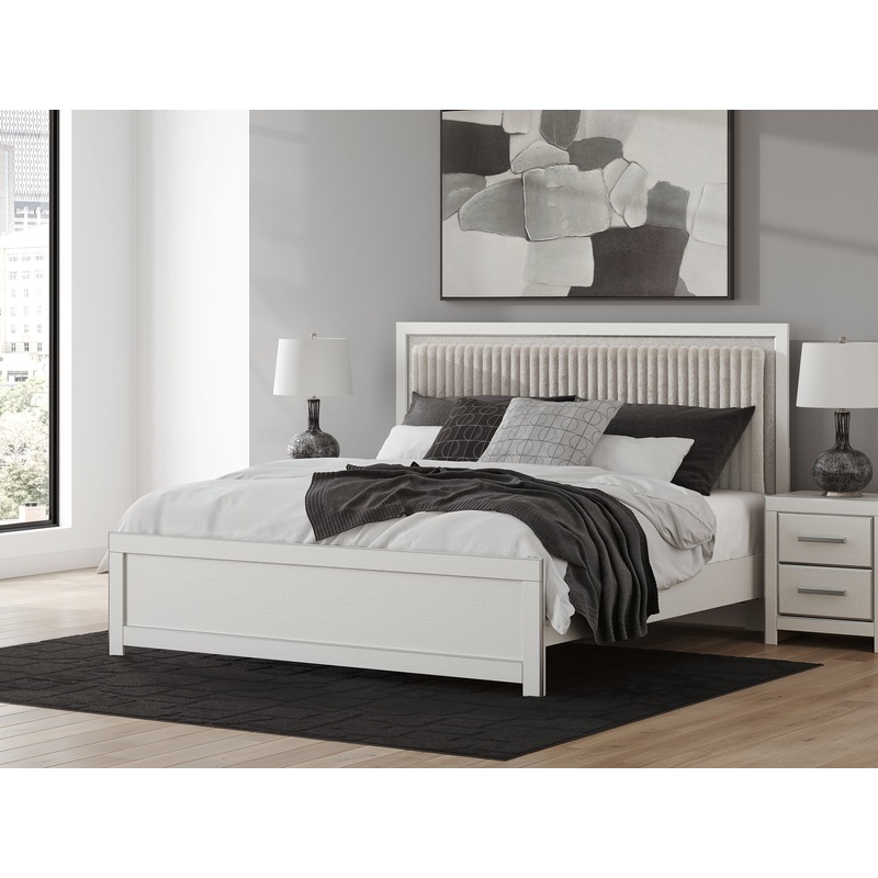 Zuraleus King Upholstered Panel Platform Bed