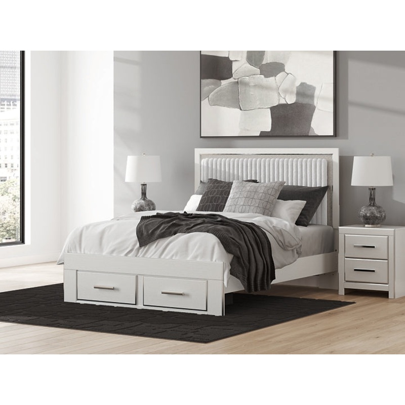 Zuraleus Queen Upholstered Panel Platform Storage Bed