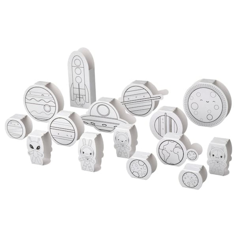 AFTONSPARV 15-piece cardboard template set, space