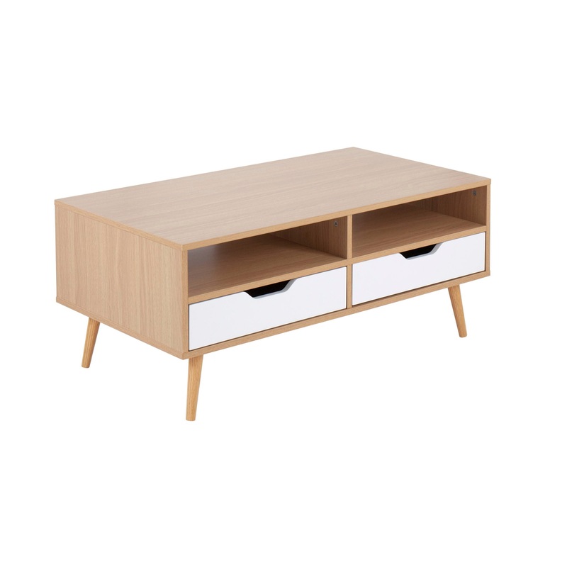 Astro – Contemporary Coffee Table – Natural / White