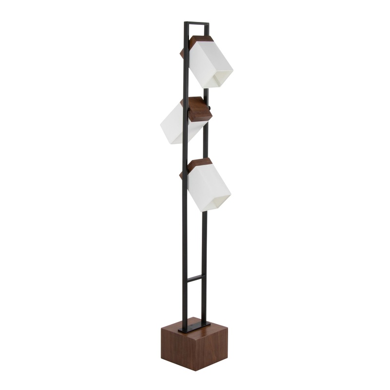 Bento – Contemporary Floor Lamp – Black / Walnut / White