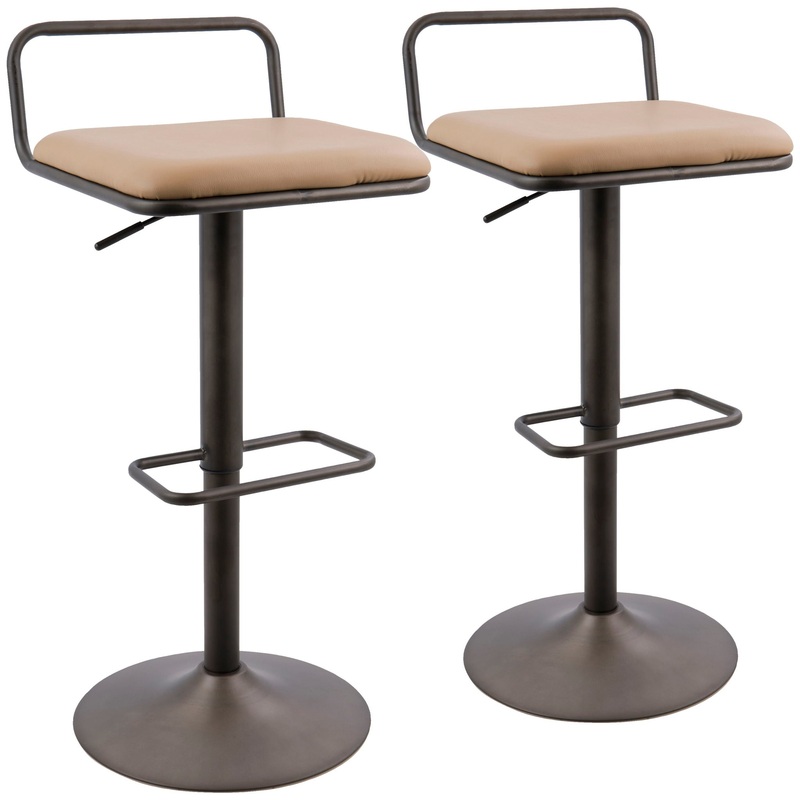 Beta – Industrial Barstool (Set of 2) – Camel