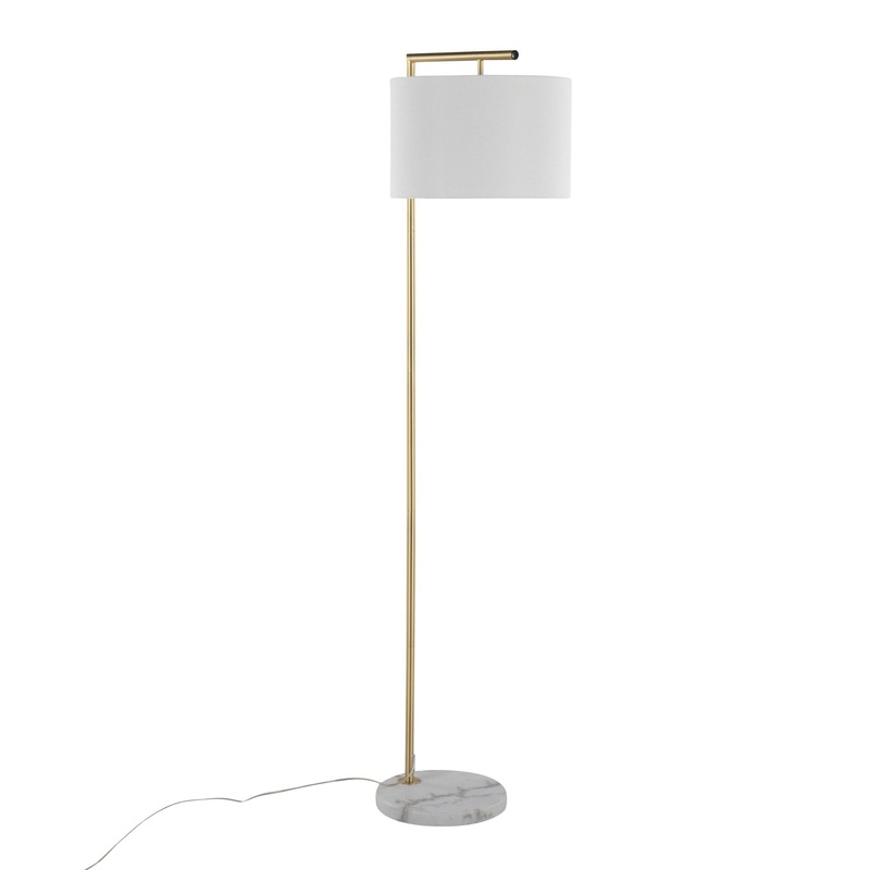 Fran – Contemporary Floor Lamp – Gold / White