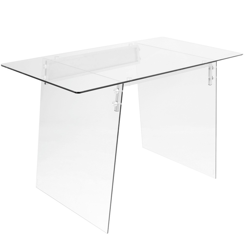 Glacier – Contemporary Desk – Clear / Chrome