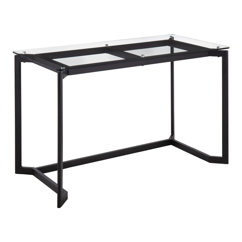 Masters – Modern Office Desk – Black / Clear