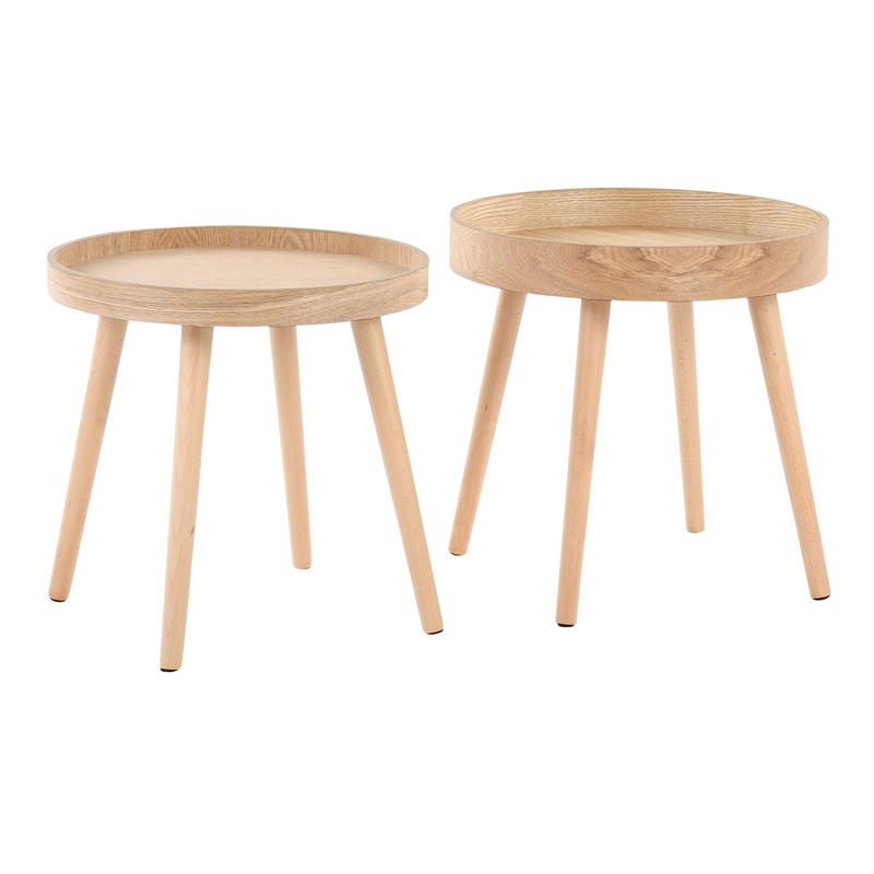 Pebble – Mid-Century Modern Side Table Set – Natural