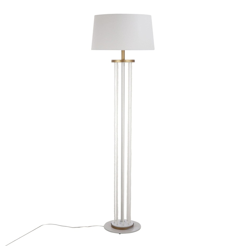 Rope Contemporary Floor Lamp – Natural / White