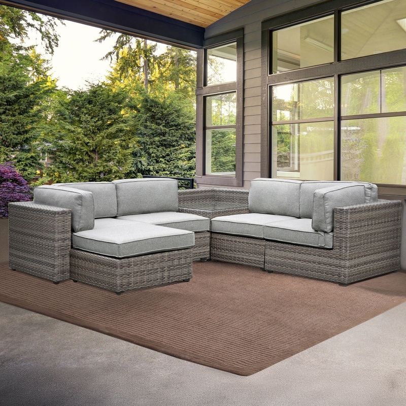 Tamyra – Outdoor Sectional|Gray|7 Piece Sectional|5 Piece Sectional