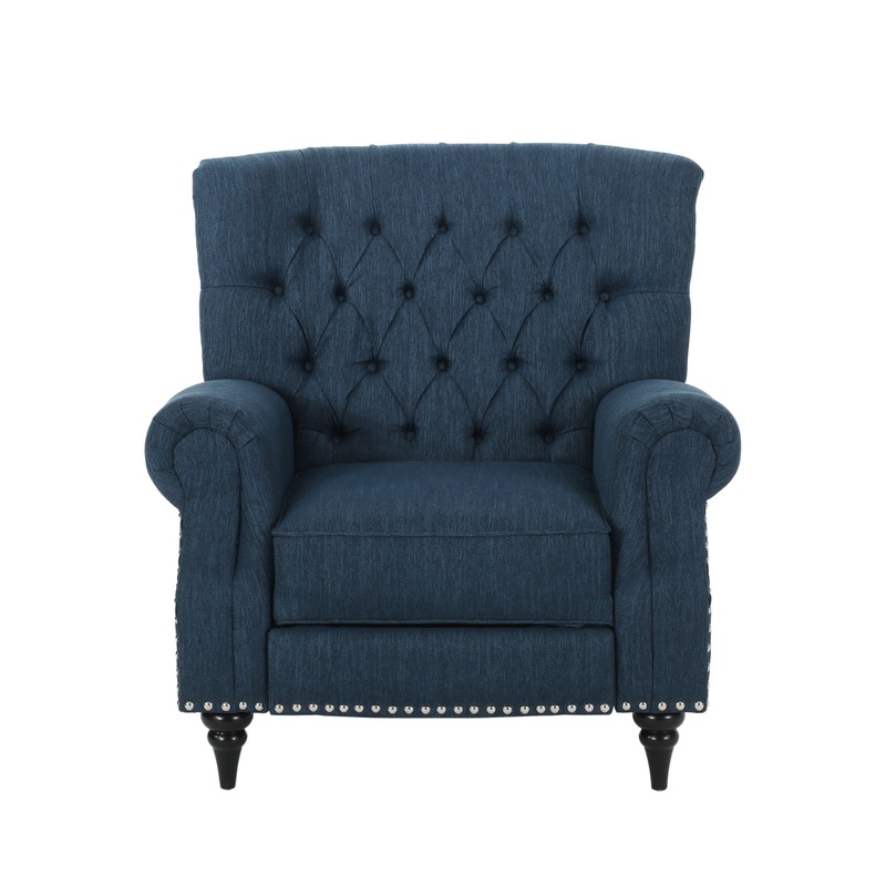 Classic Style Push Back Chair|Light Brown|Blue