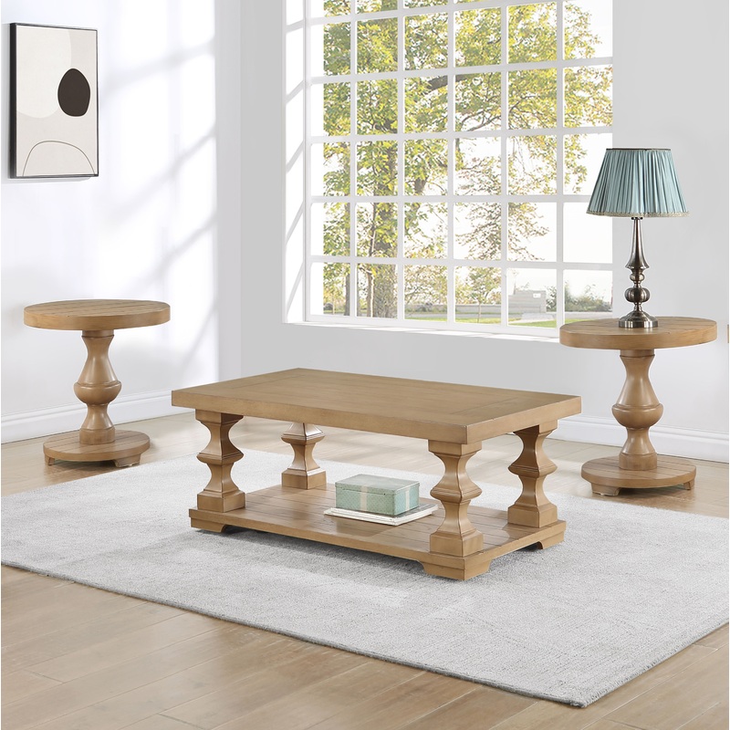 Dory – 3 Piece Round End Table Set – Sand