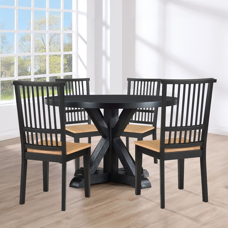 Magnolia – 48 Table With 4 Magnolia Chairs – Black