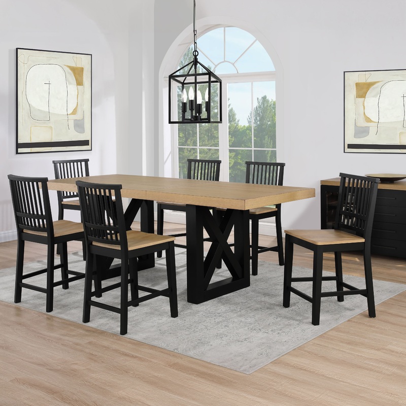 Magnolia – 7 Piece Counter Table Set – Black