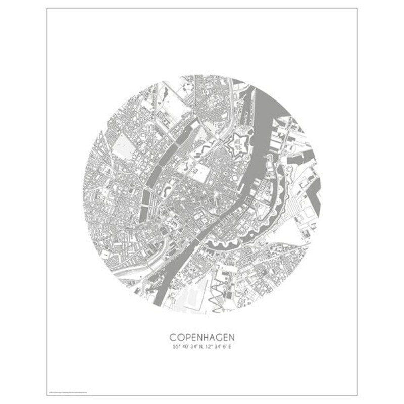 BILD poster, city map, Copenhagen