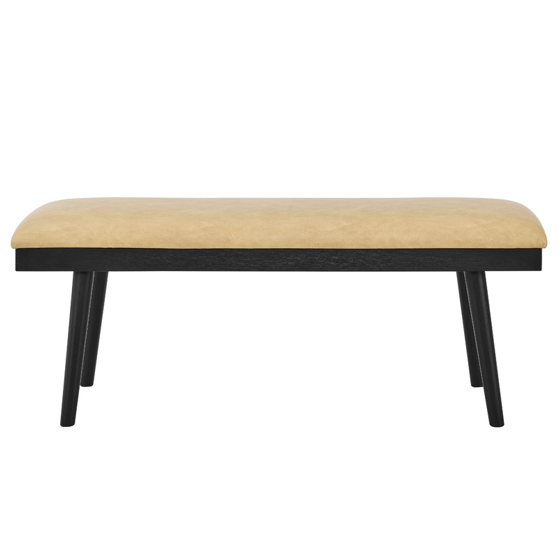 Vida – PU Dining Bench – Sand / Black