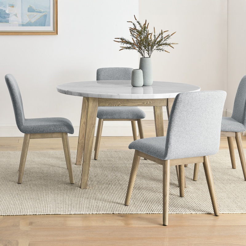 Vida – Round 5 Piece Dining Set – Light Brown